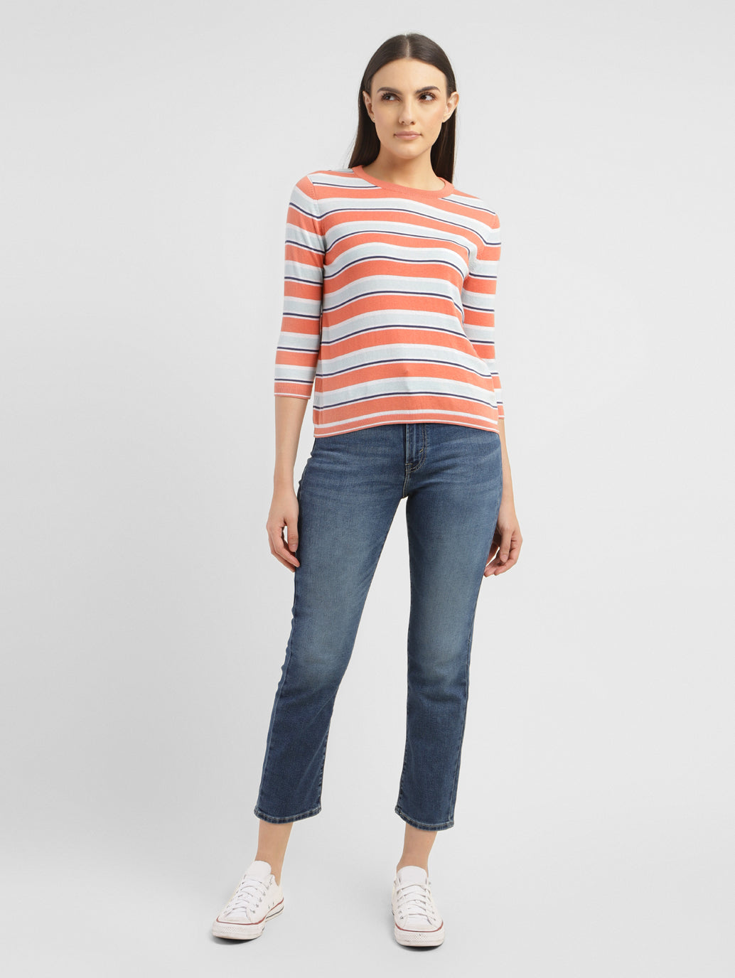 Women's Striped Crew Neck T-shirt - 6e2ebfa5-5e17-4015-aa36-e71ac3c1e88b View