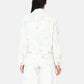 Women's Solid Spread Collar Denim Trucker Jacket - Back View