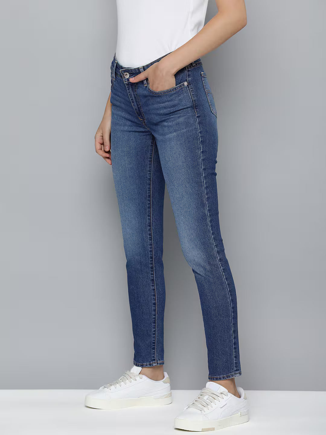Women's 711 Blue Skinny Fit Mid Rise Jeans - db971d72-329b-47b2-81ab-2cb03dbeb8bc View