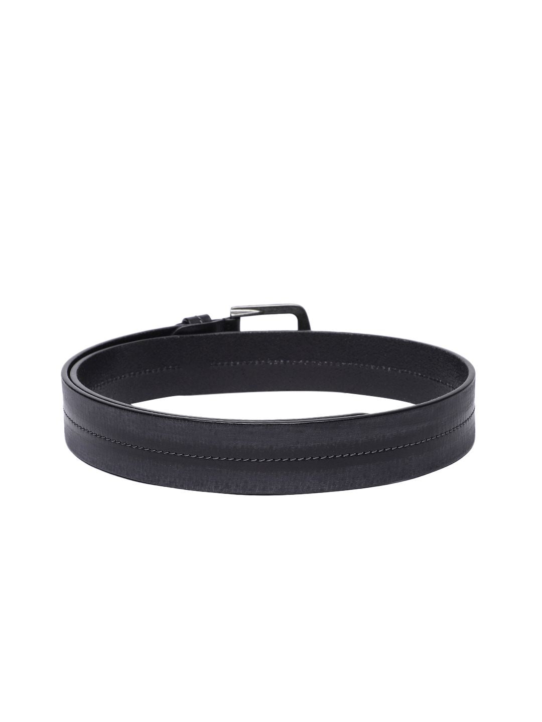 Men's Black Solid Belt - 2a6cf1ba-645c-416f-920e-7026443441bf1742207113378-Men-Solid-Leather-Belt-4201742207113207-2 View