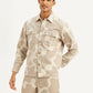 Men's Abstract Beige Relaxed Fit Utility Overshirt - 2d3bab9219117780670384f5d74ceceb View
