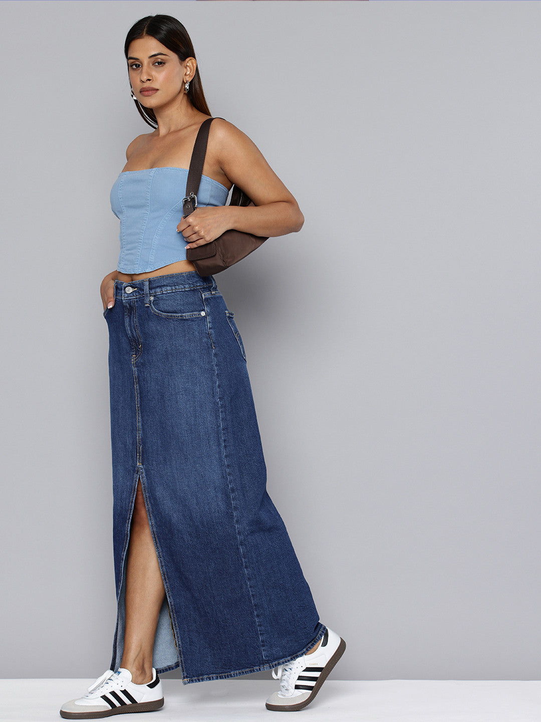 Women's High Rise Dark Blue Slim Fit Skirt - 2dabc613-4b86-4625-8702-0b199c02433c1740743657132-Womens-High-Rise-Dark-BlueSlim-Fit-Skirt-701740743656634-4 View