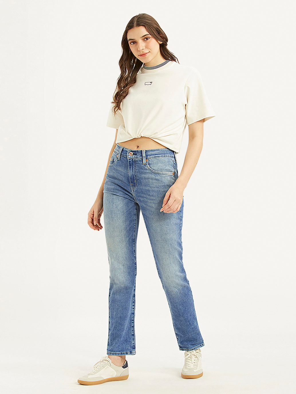 Women's 724 Blue Slim Straight Fit High Rise Jeans - 3160931da0ea317a51798ec7a2de5edf View