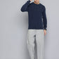 Men's Solid Navy Crew Neck Sweater - 3242ee42-17db-4fad-9301-502a0140d2831740648850064-Mens-Solid-Navy-Crew-Neck-Sweater-9991740648849708-5 View