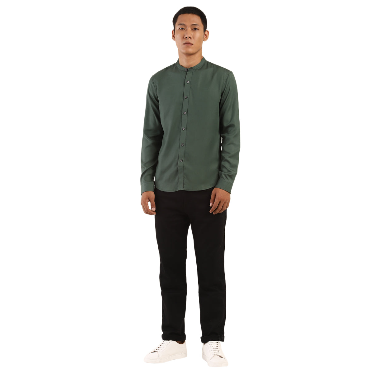 Men's Green Solid Shirt - 5 View