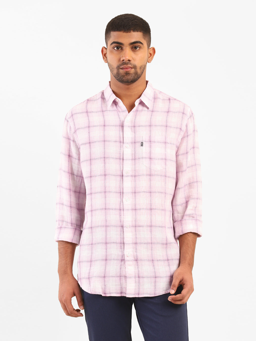Men's Checkered Spread Collar Shirt - 0ab81a7a-7bee-46a1-983f-7c55223da2eb View