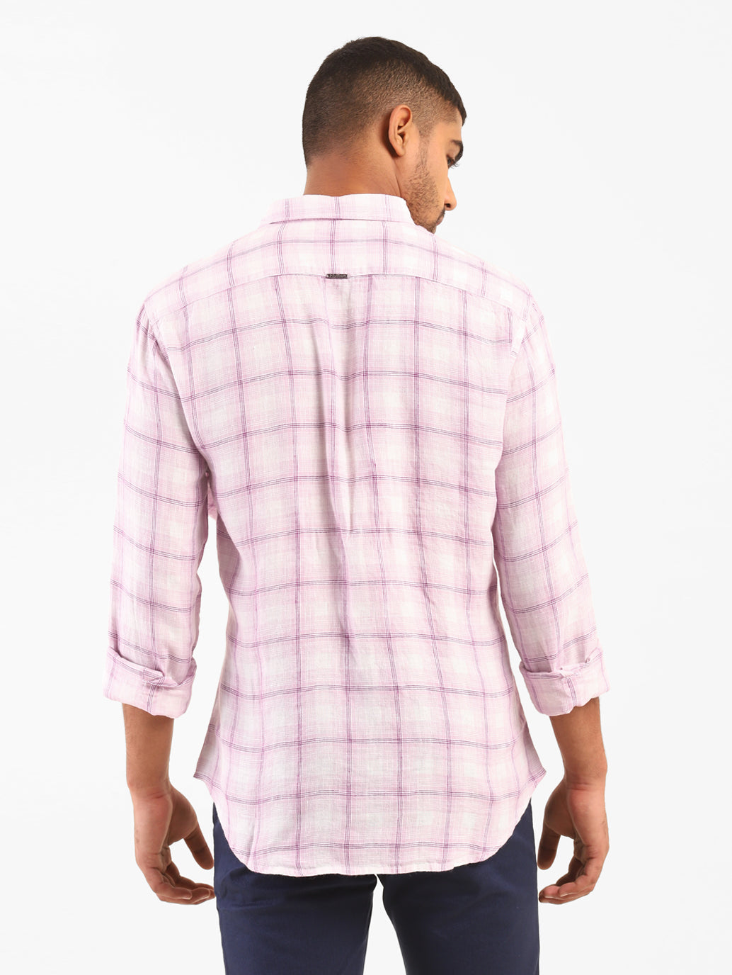 Men's Checkered Spread Collar Shirt - 61ed6c1d-f925-48d4-a190-20d315939456 View