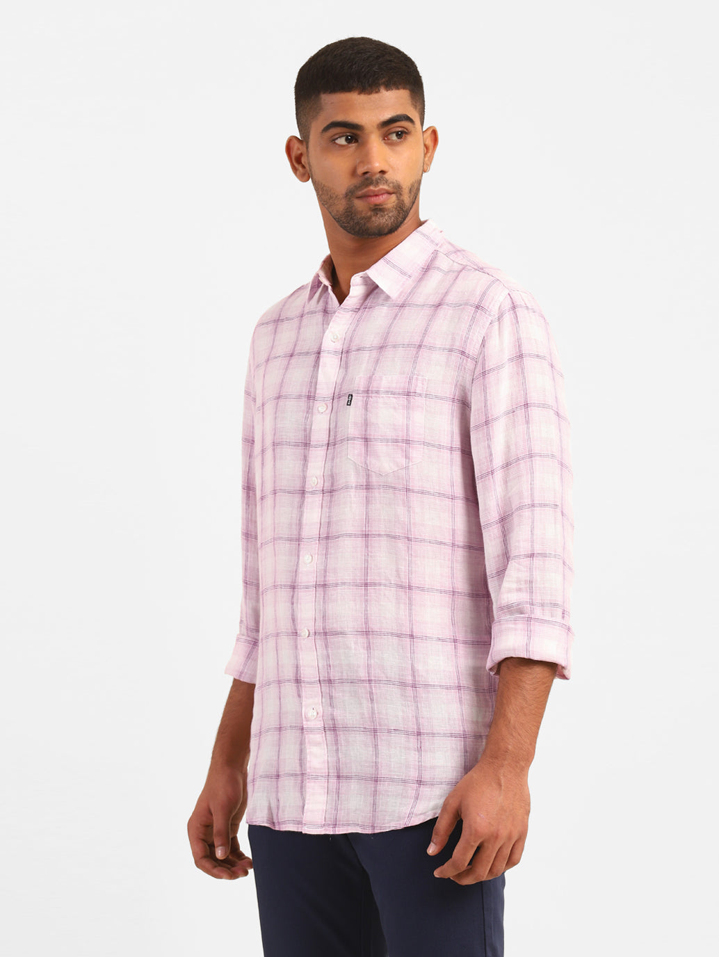 Men's Checkered Spread Collar Shirt - 903af963-305c-4ef3-ae83-21ae138d7029 View