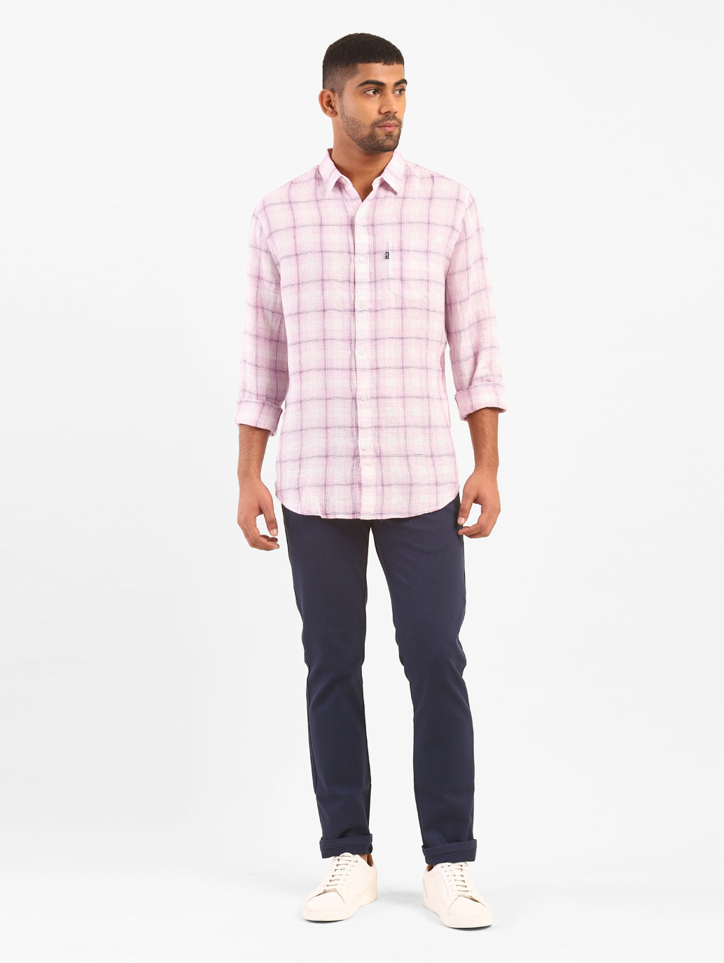 Men's Checkered Spread Collar Shirt - 52ca9853-310b-4480-afaa-54c416b87504 View