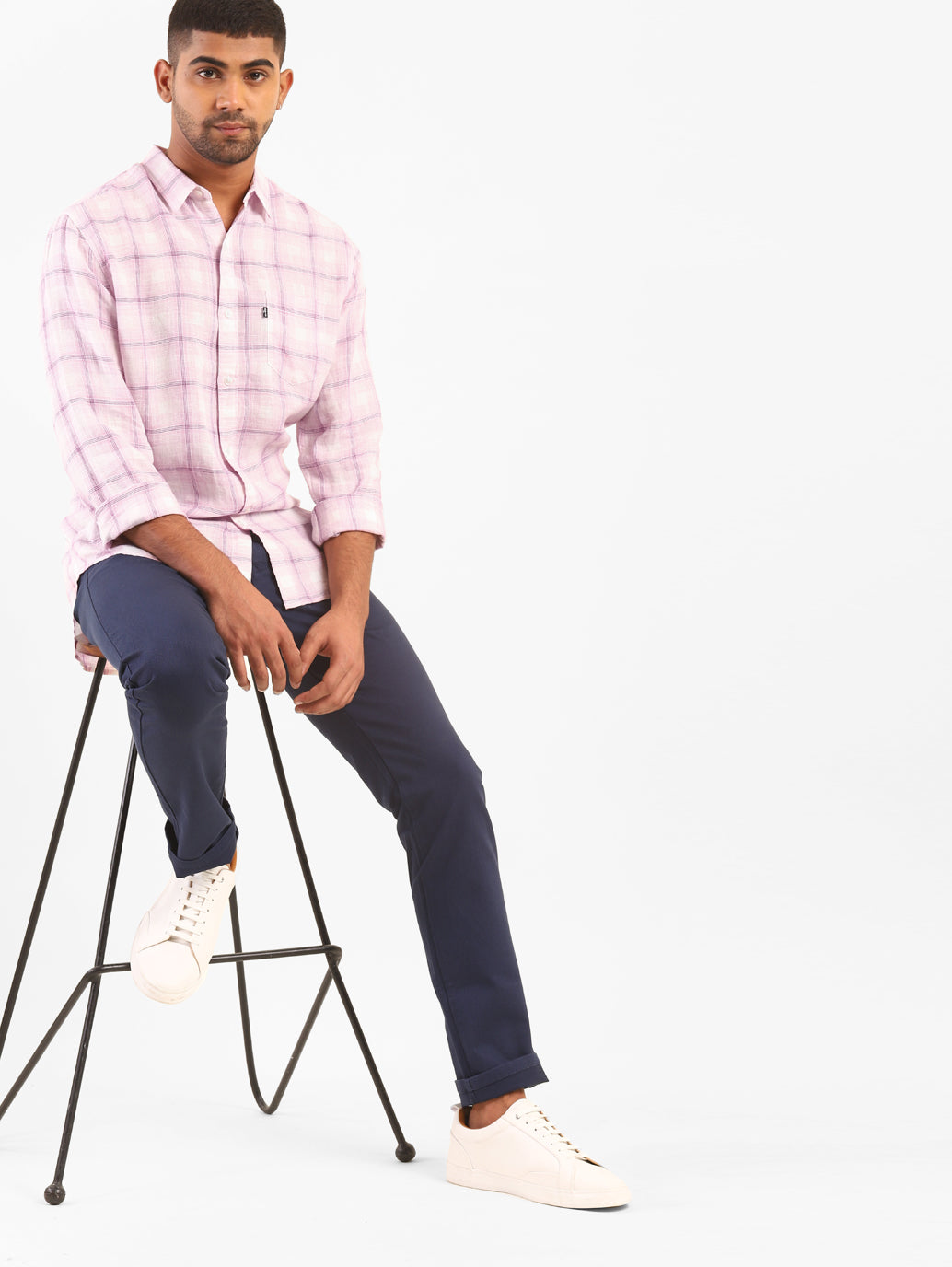Men's Checkered Spread Collar Shirt - 7fcd1cef-cb13-4691-b020-51d4f8af2170 View