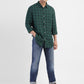 Men's Checkered Spread Collar Linen Shirt - 21e4645d-ed80-42e3-acbd-85dfb63f12a2 View