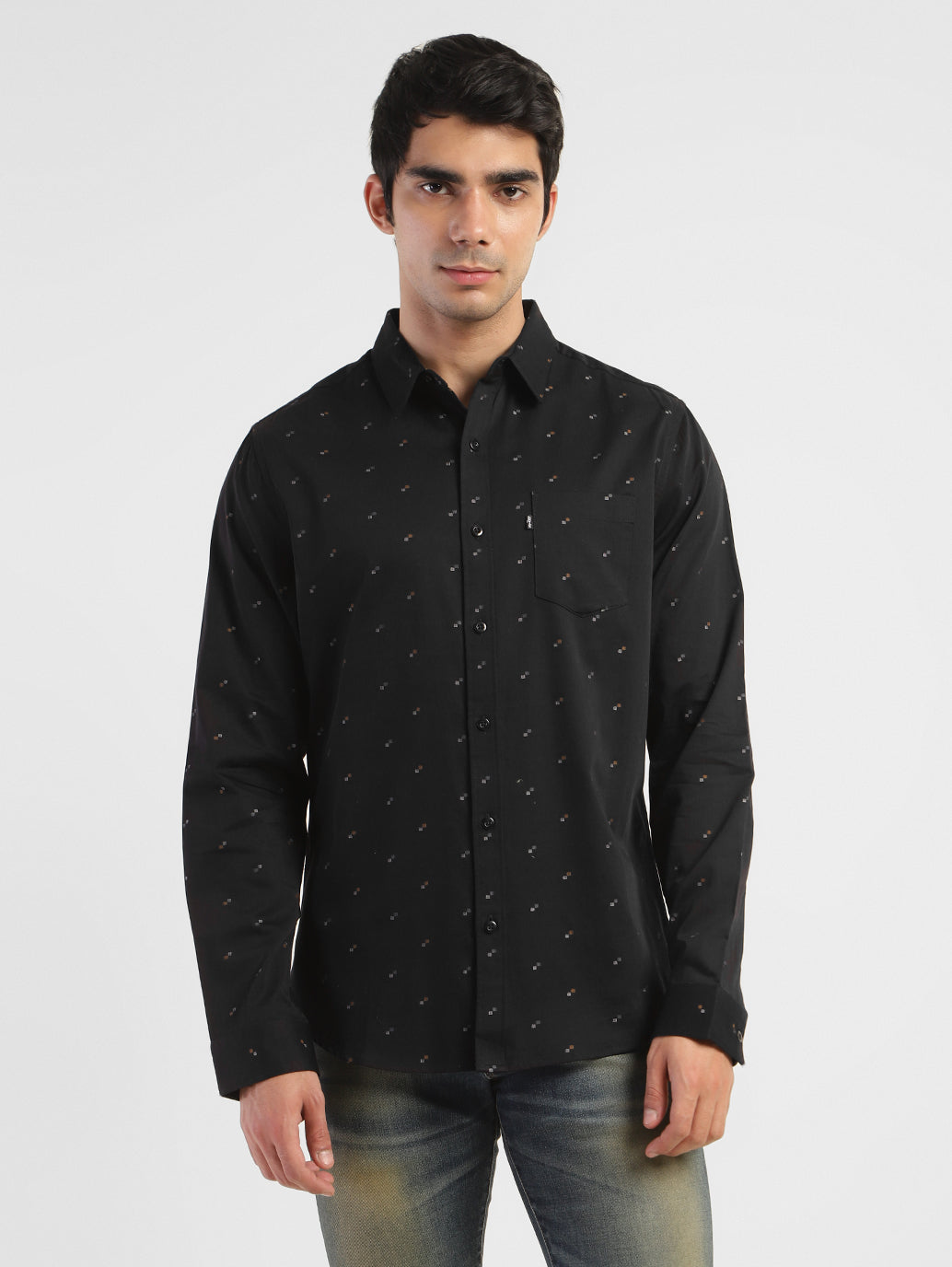 Men's Geometric Print Slim Fit Shirt - f0fb128f-f720-4f63-b5d7-742704ba9e24 View