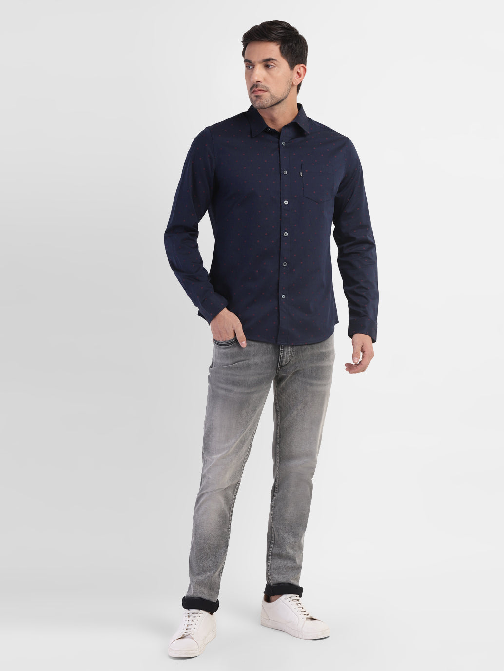 Men's Geometric Print Slim Fit Shirt - e9e7af79-2273-41e4-b8a7-dd2d381e17eb View