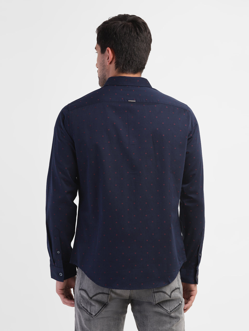 Men's Geometric Print Slim Fit Shirt - 06aff568-3244-4372-b4f8-13bfaa22af28 View