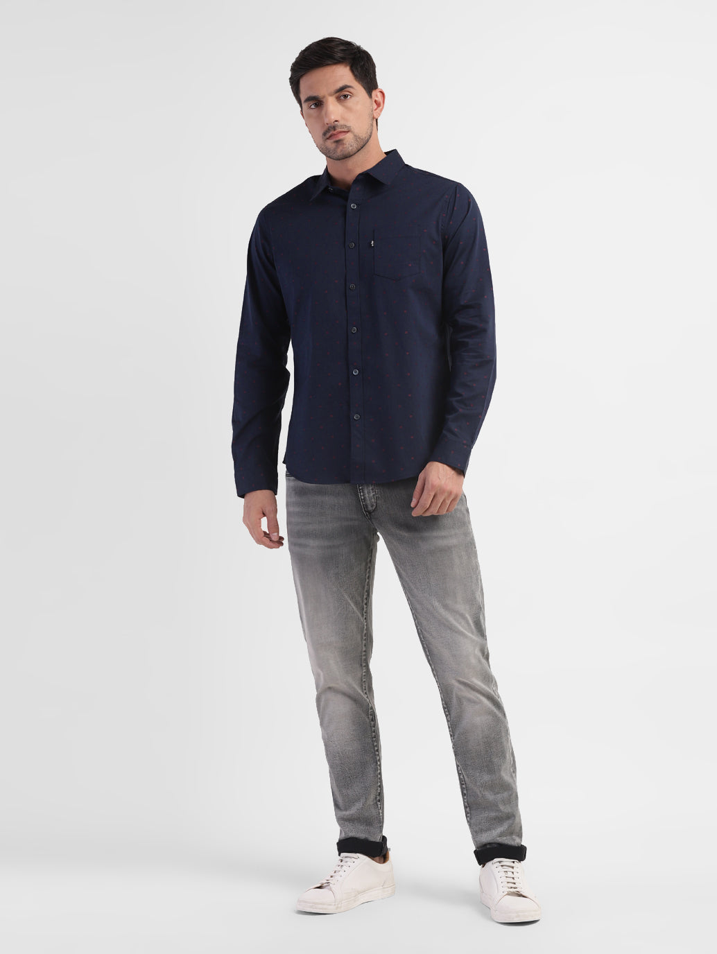 Men's Geometric Print Slim Fit Shirt - 5f7be076-e914-43dd-b033-d3bb7f16385e View