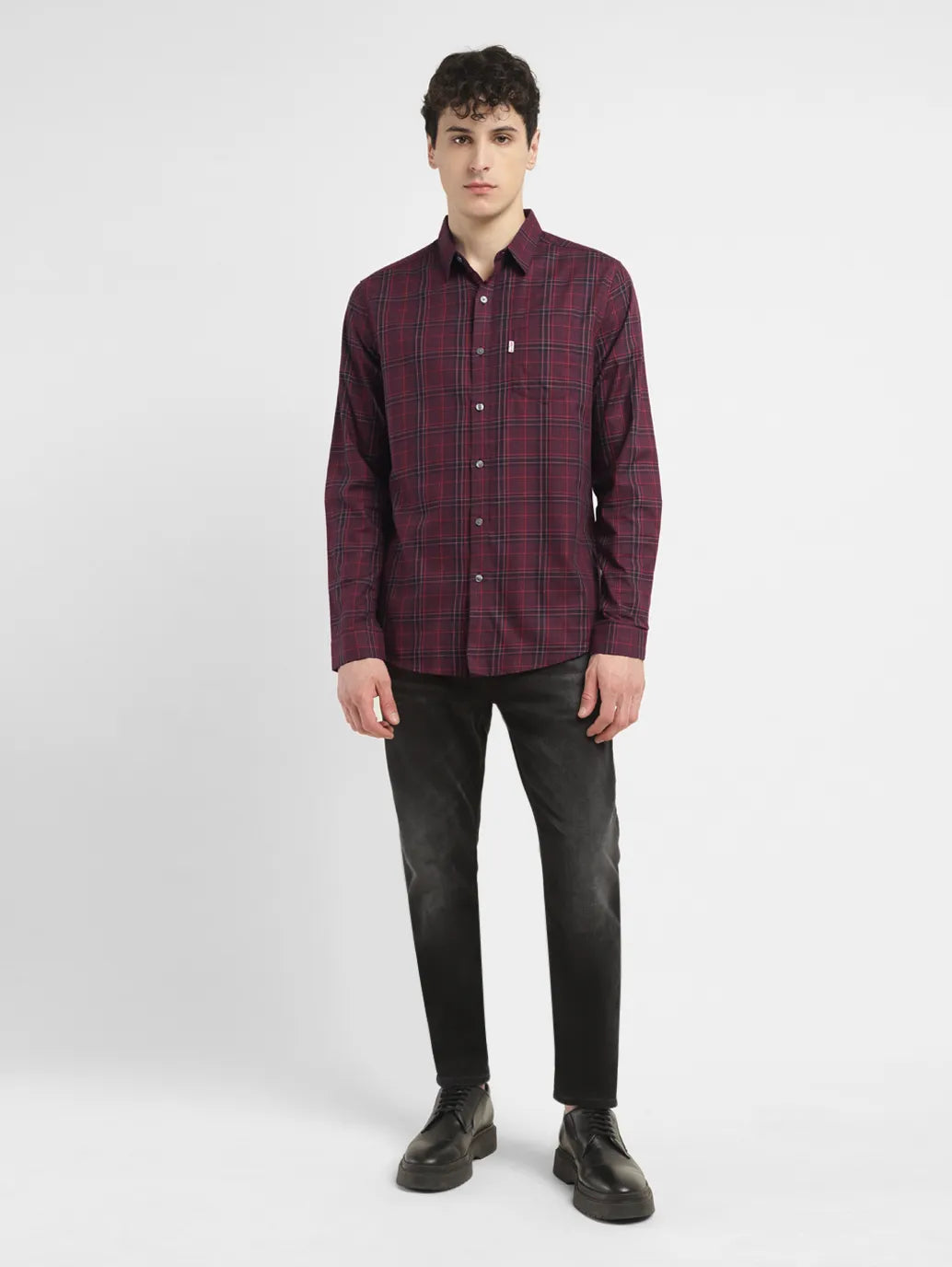 Men's Redloop Checkered Slim Fit Shirt - 70c9c917-d800-4fc0-ba60-60a9e211ffce View