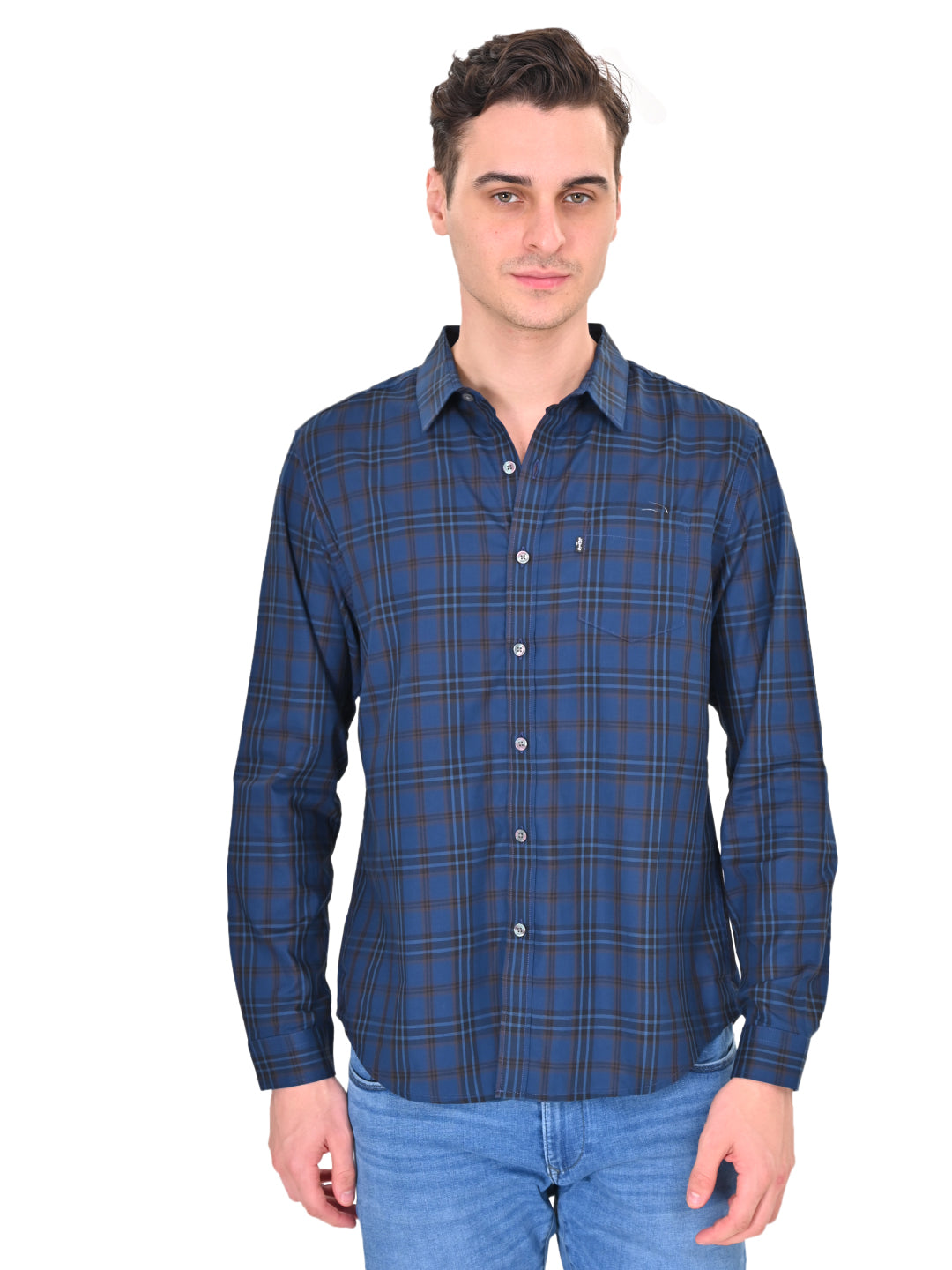 Men's Redloop Checkered Slim Fit Shirt - 1 View