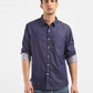 Men's Navy Printed Slim Fit Shirt - 5b2ec43a-1951-460d-995a-023c9cc3b8df View