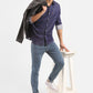 Men's Navy Printed Slim Fit Shirt - 283b65d1-712a-4dc8-9f03-cc97672e7cd2 View
