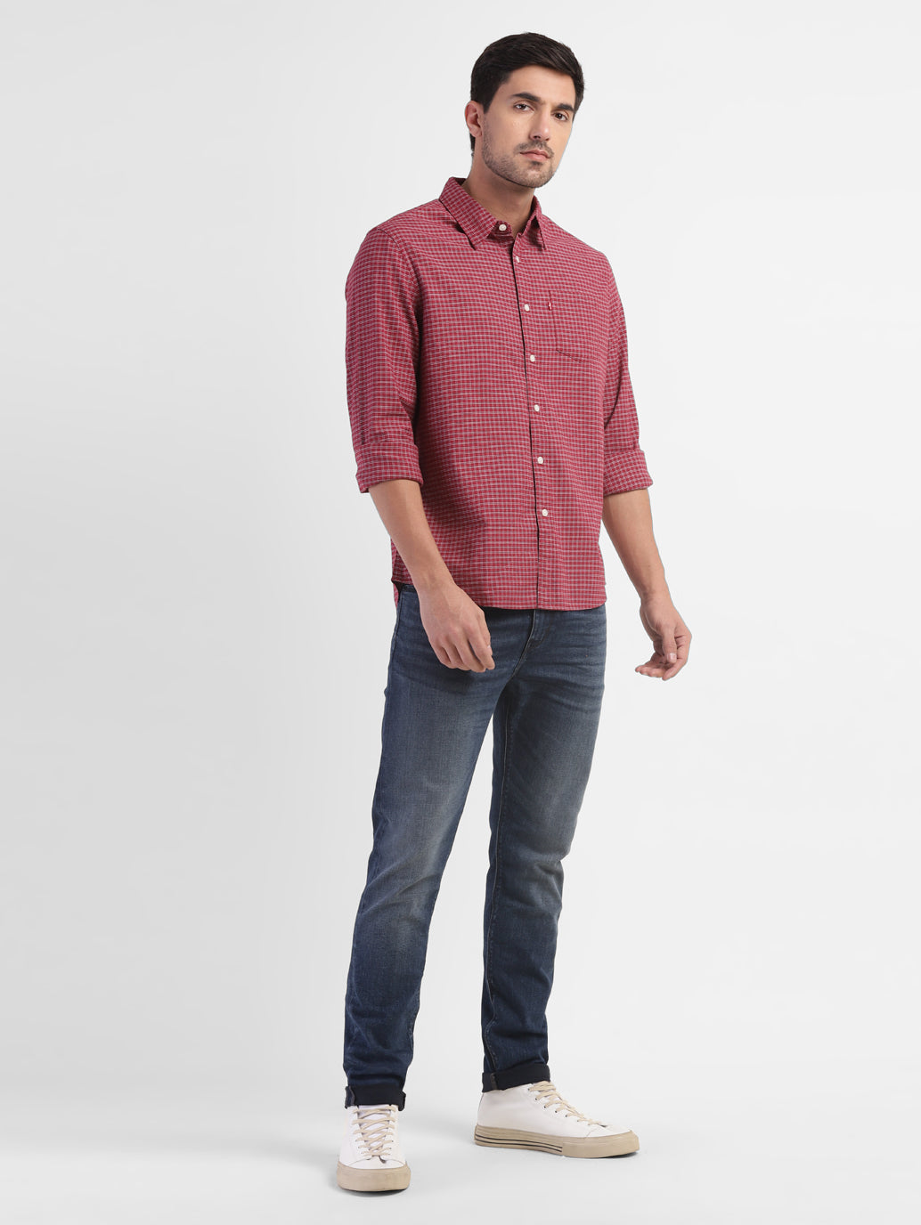 Men's Checkered Regular Fit Shirt - f45383f9-00f7-4327-b3ab-b0afa7e9d4f4 View