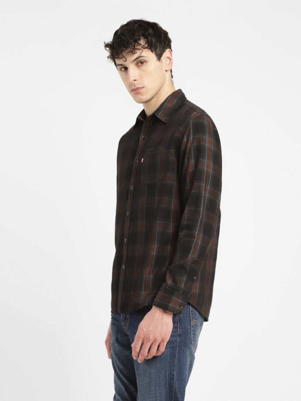 Men's Checkered Slim Fit Corduroy Shirt - 98175f82-5767-4cd6-8373-8c1d759b4bbe View