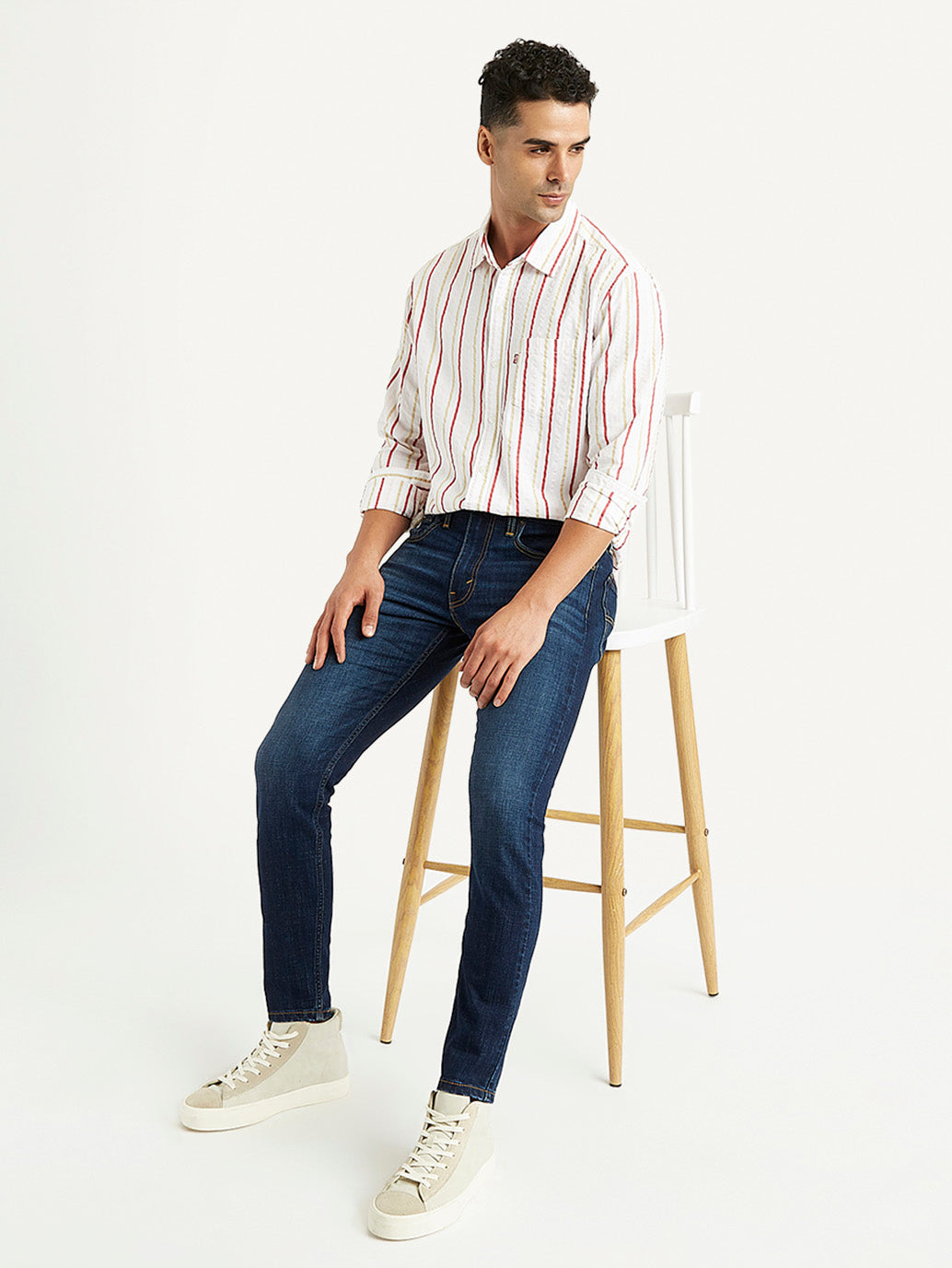 Men's Striped Slim Fit Shirt - Styleshot View