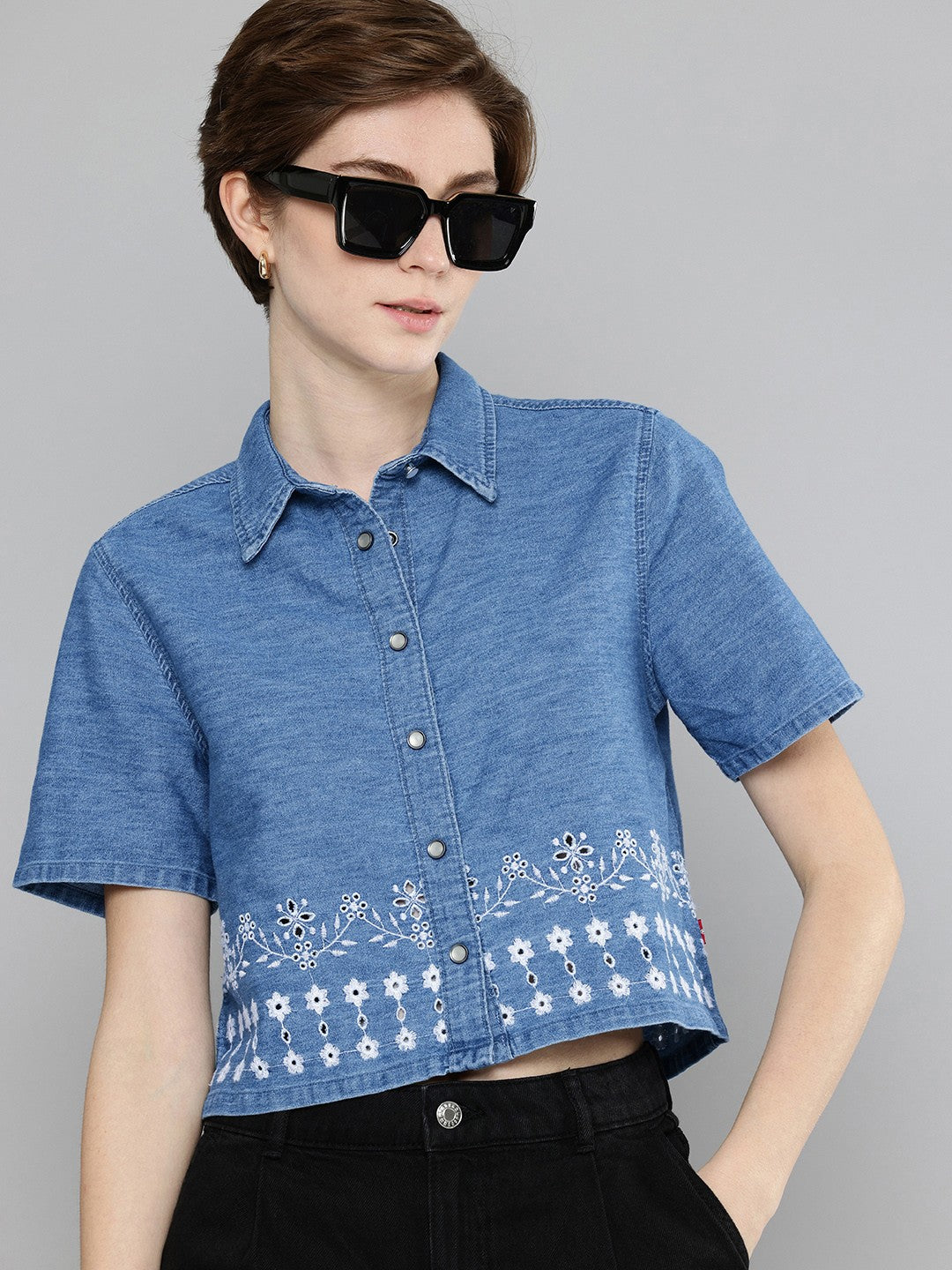Women's Schiffli Regular Fit Shirt - 1 View