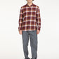 Men's Plaid Red Spread Collar Shacket - 6 View
