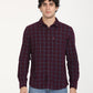 Men's Checkered Spread Collar Shirt - Front View