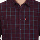 Men's Checkered Spread Collar Shirt - deatil View