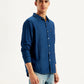 Men's Solid Regular Fit Denim Shirt - Side View