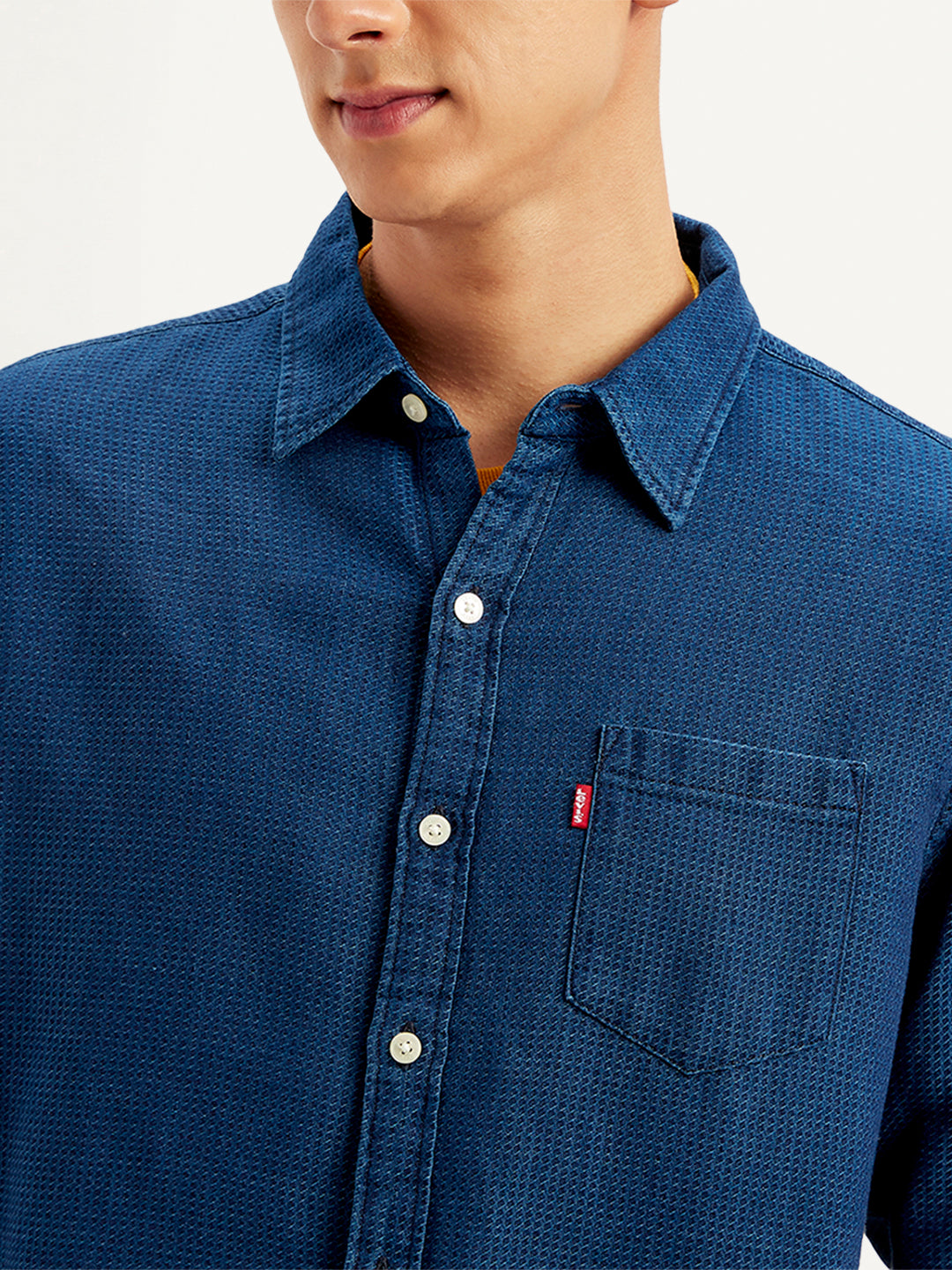 Men's Solid Regular Fit Denim Shirt - 5f17d99f-989e-4c99-b809-7708ef8305db View