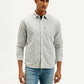 Men's Striped Slim Fit Corduroy Shirt - Front View