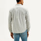 Men's Striped Slim Fit Corduroy Shirt - Back View