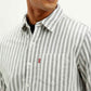 Men's Striped Slim Fit Corduroy Shirt - Detail View