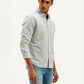 Men's Striped Slim Fit Corduroy Shirt - Side View