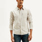 Men's Striped Slim Fit Corduroy Shirt - Front View