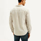 Men's Striped Slim Fit Corduroy Shirt - Back View