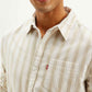 Men's Striped Slim Fit Corduroy Shirt - Detail View