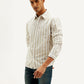 Men's Striped Slim Fit Corduroy Shirt - Side View