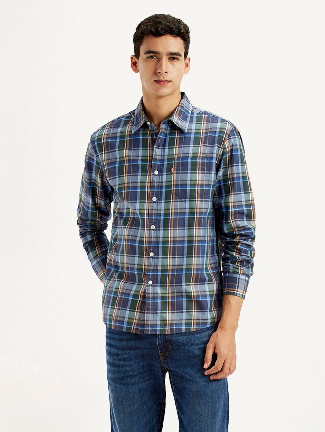 Men's Plaid Multi Color Slim Fit Shirt