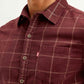 Men's Checkered Slim Fit Corduroy Shirt - Detail View