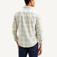Men's Checkered Slim Fit Corduroy Shirt - Back View