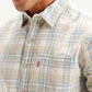 Men's Checkered Slim Fit Corduroy Shirt - Detail View