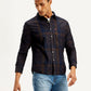 Men's Checkered Slim Fit Corduroy Shirt - Side View