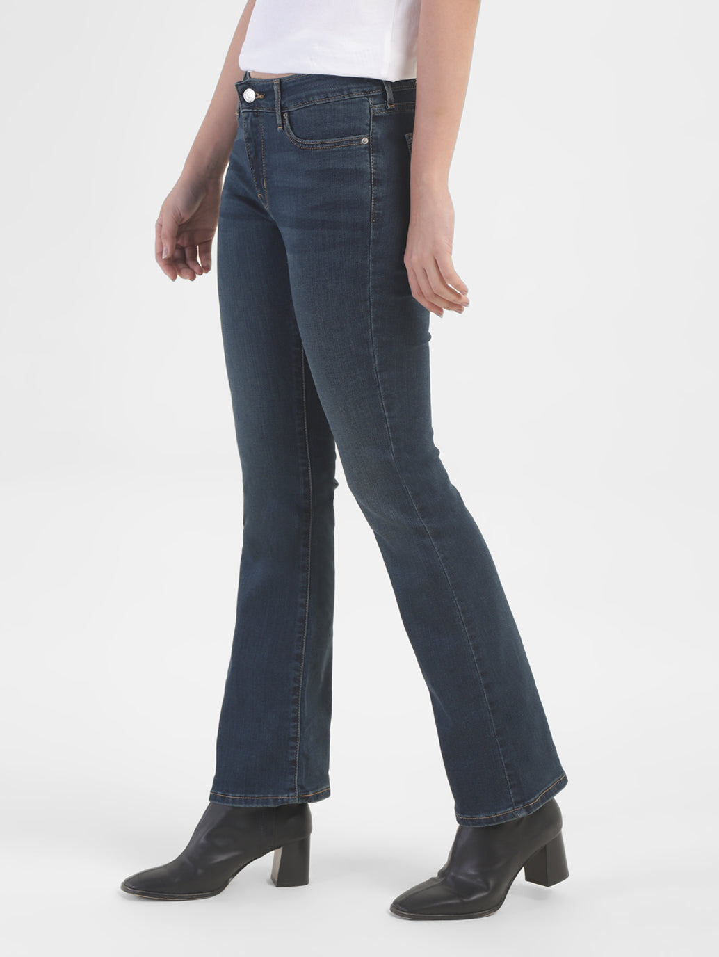 Women's 715 Blue Flared Fit Mid Rise Jeans - ff68cf3e-c298-4bbb-a334-fb619604656e View
