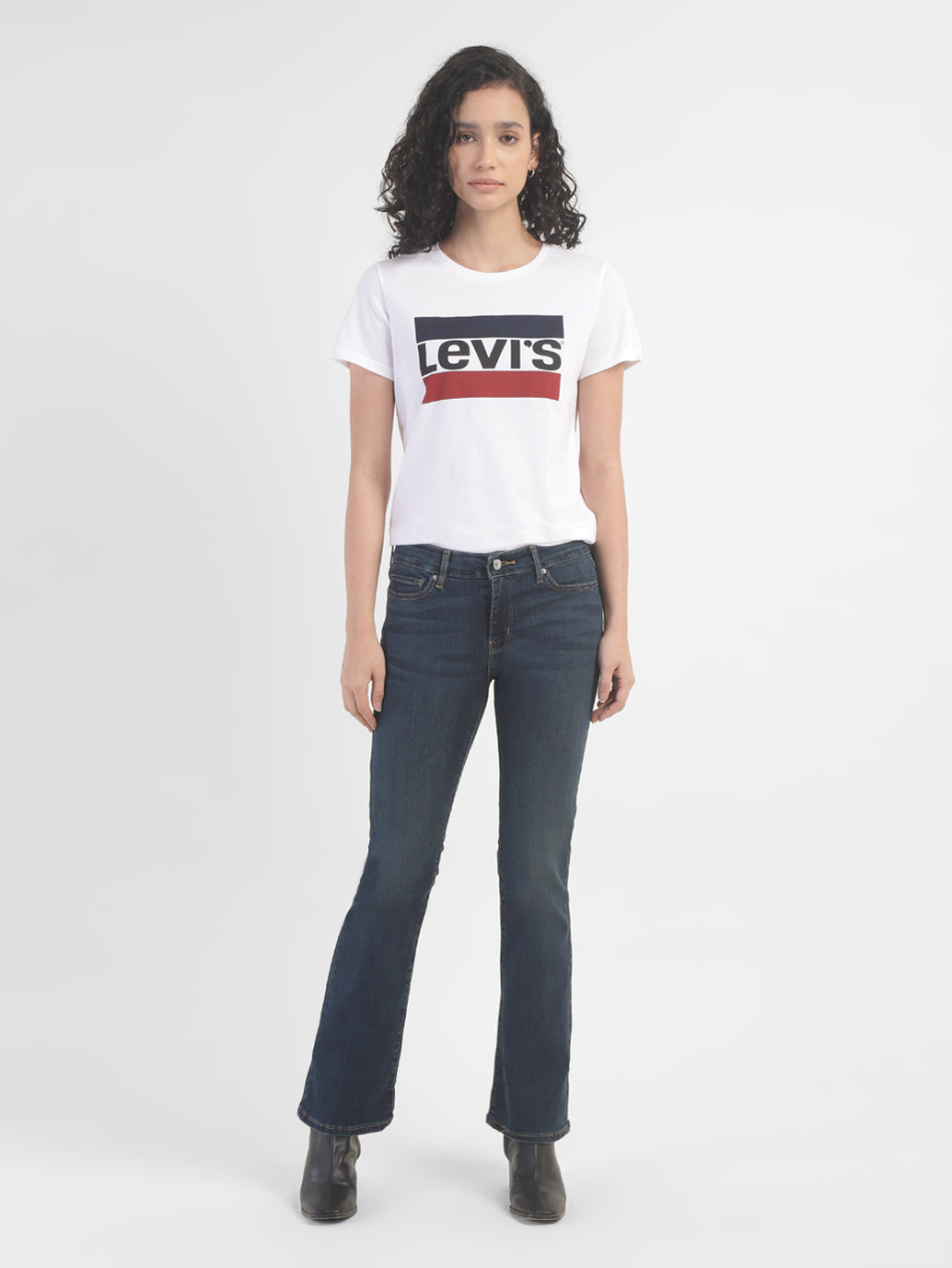 Women's 715 Blue Flared Fit Mid Rise Jeans - e3e7d841-ede7-48e1-ac16-9e0f4c2148be View