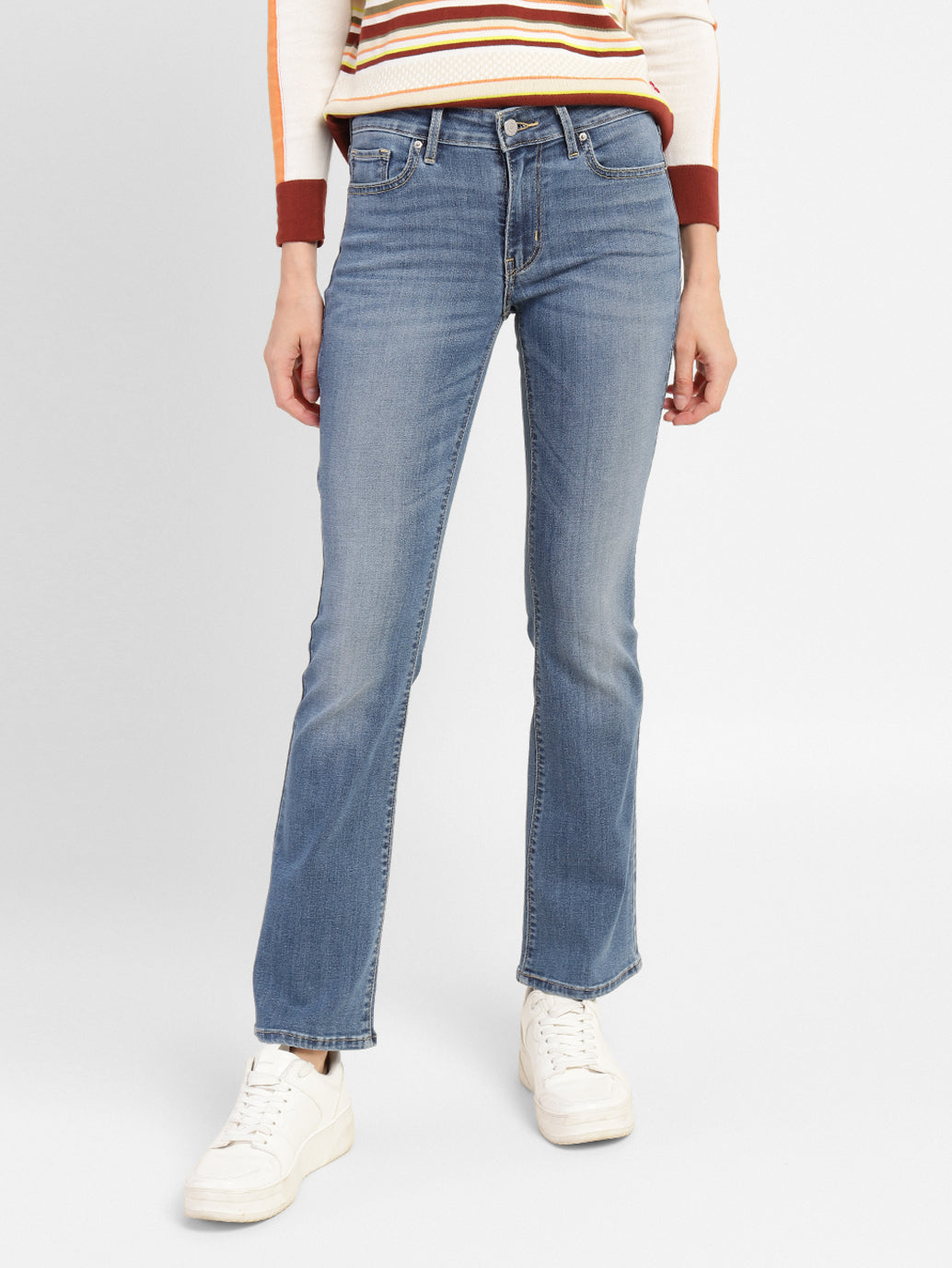 Women's 715 Blue Flared Fit Mid Rise Jeans - 2868397b-45b7-400b-8a76-125295b316eb View