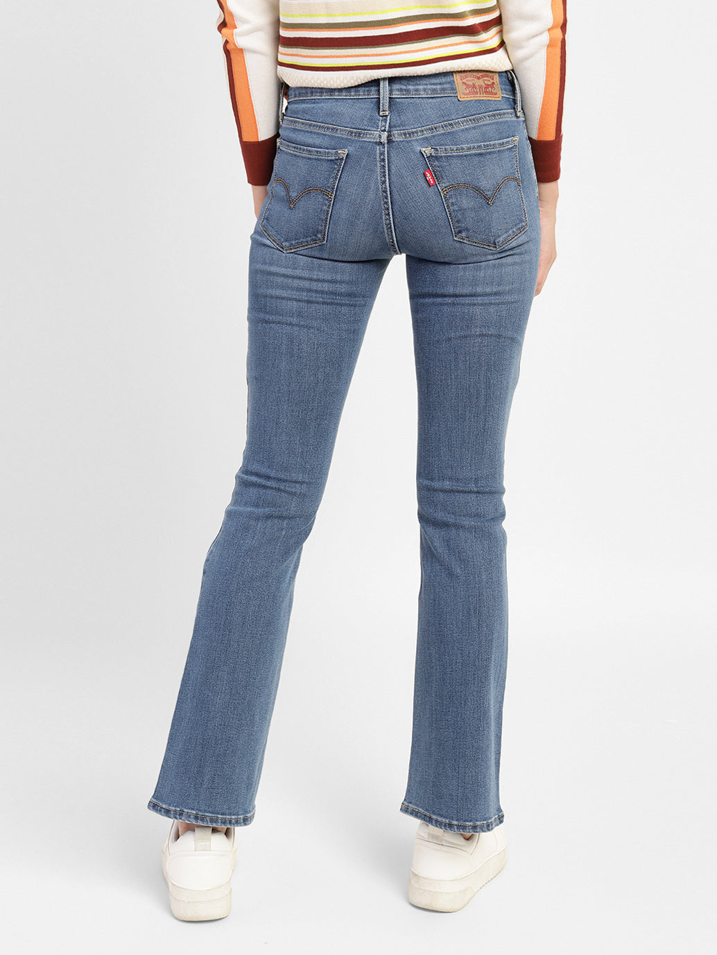Women's 715 Blue Flared Fit Mid Rise Jeans - 06f60f42-eebe-4fe2-bf27-96b2aca4db6c View