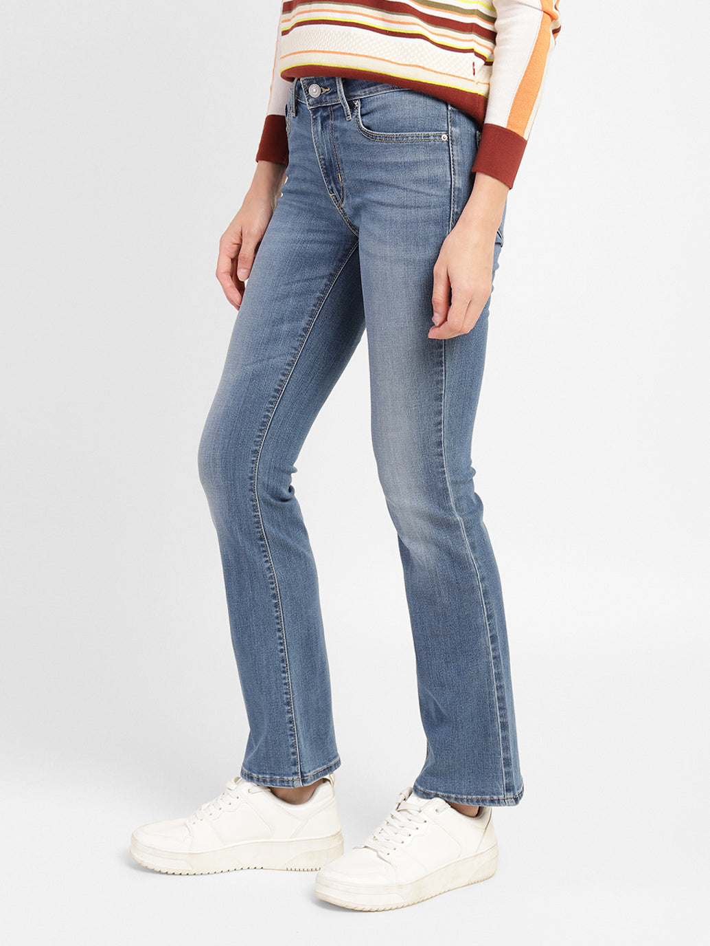 Women's 715 Blue Flared Fit Mid Rise Jeans - 4895fc4c-1221-4131-b8fd-79541b2c609d View